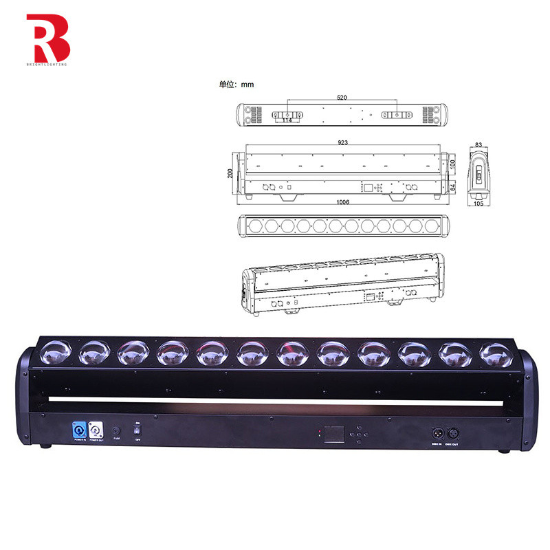 12pcs 30W RGBW 4in1 LED 빔 3도 빛 바 극장 스튜디오를 위한 무대 조명