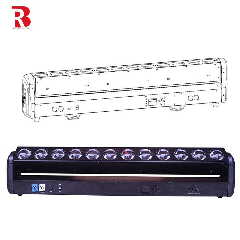 12pcsx30W 이동 헤드 LED 스테이지 라이트 바 백콜러 마르코 효과