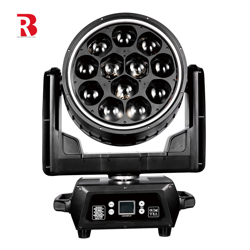 550W 실내 12 40W 4인1 LED 램프 펄스 줌 워시 이동 헤드 스테이지 라이트
