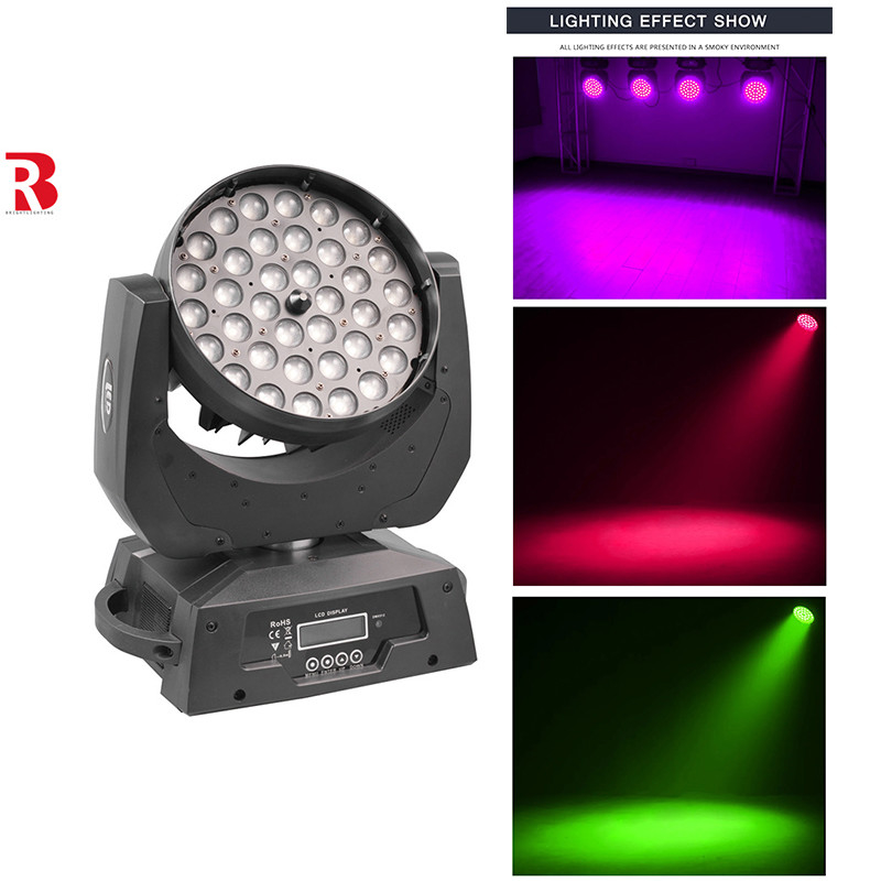INDOOR LED 이동 헤드 Beeye 스테이지 라이트 36*10W RGBW 4-In1 클럽용 줌 빔