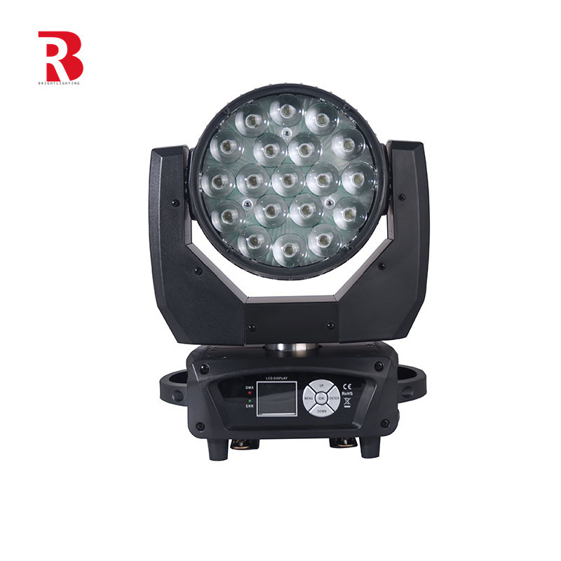 19*15W RGBW 4in1 LED 빔 세척 LED 줌 기능 이동 헤드 스테이지 라이트